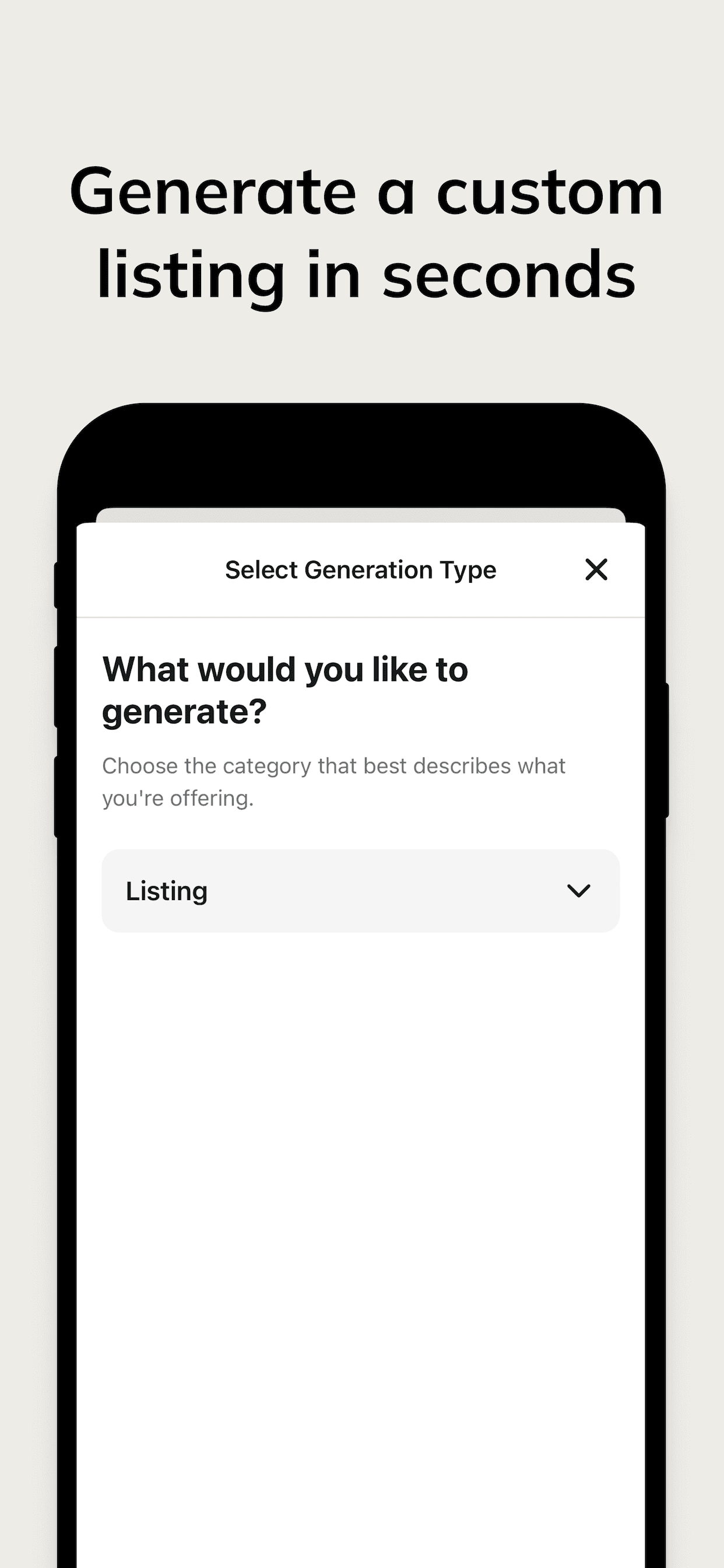 AI-powered listing generation